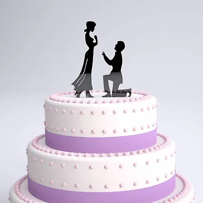 £4.99 • Buy Engagement Figure Acrylic Cake Toppers - Mr & Mrs - Marriage Celebration