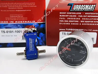 Turbosmart Boost-Tee (Blue) Manual Turbo Boost Controller + 52mm 0-30psi Gauge • $139.40