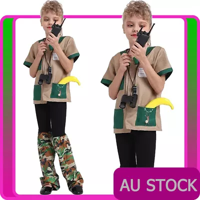 Kids Zoo Keeper Costume Child Boys Girls Park Ranger Animal Safari Suit Jungle • $34.99