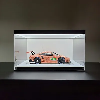 Collectible Acrylic Display Case W/ LED Lights 1/18 1/24 Scale Diecast Model Car • £86.75