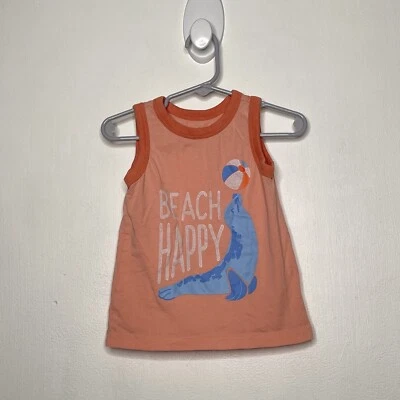 $1.99 • Buy Dip Beach Body Tank Top Boys Size 2T Orange Seal Summer