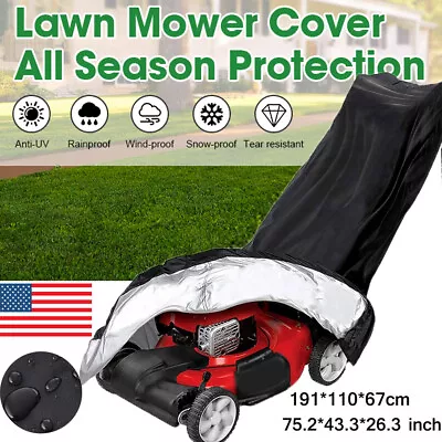 Waterproof Lawn Mower Cover Heavy Duty UV Protector Push Mower Universal Cover • $11.96