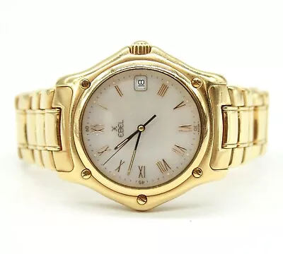 $11500 • Buy EBEL 1911 18K YELLOW GOLD QUARTZ 40MM SOLID HEAVY MEN`S WRIST WATCH 144.5gr & 7 
