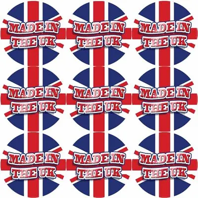 144 Made In The UK 30mm Union Jack Stickers Glossy Great Britain Labels • £2.38