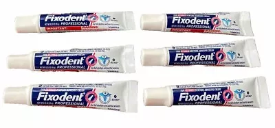 6 Tubes Fixodent Professional Hold & Seal Denture Adhesive 0.35 Oz Travel Size • $12.25