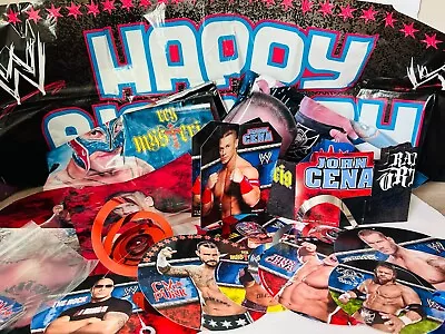 WWE Wrestling Birthday Party Decorations Table Top Large 32X58 Wall Banners 2012 • $24.95