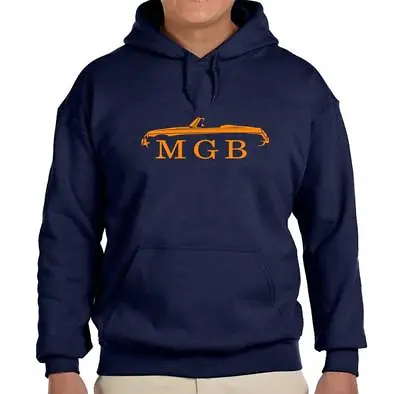 MG MGB Convertible Sports Car Navy Blue Hoodie Sweatshirt FREE SHIP • $35