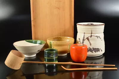 H7804: Japanese Wooden TEA CEREMONY BOX PCSChabako Tea Bowl Chawan Mizusashi • $54.99