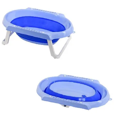 Folding Baby Bath Tub Portable Foldable Non-Slip Legs Bathing Shower Toddler Kid • £19.95