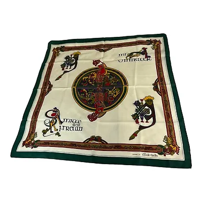 Vintage Scarf BOOK OF KELLS Dublin Ireland Trinity College Celtic Travel Classic • $25.99