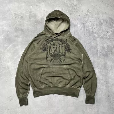 Tapout MMA Driven To Win Hoodie Garment Dyed Olive Green Size L • $50