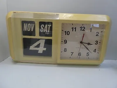 Vintage Clock Mid Century Radio Alarm Flip Logik Plastic Clock Calendar • $189
