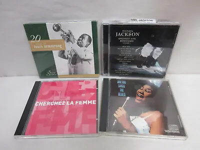 Lot Of 4 Music CDs Louis Armstrong Michael Jackson Aretha Franklin & Kid Creole • $9.95