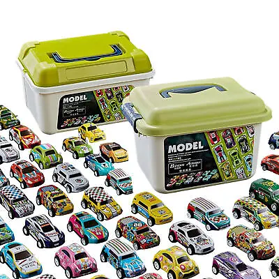 Bulk Pull Back Cars Mini Race Cars For Boys With Carrying Case Toys Party Favor • $27.84