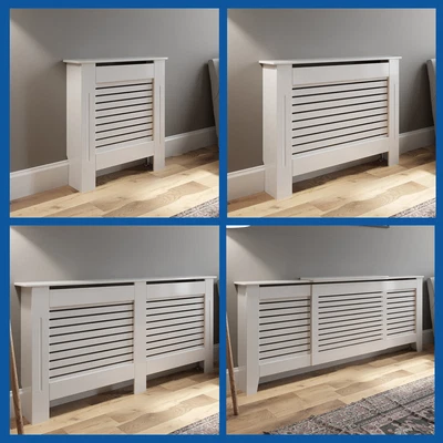 £69.99 • Buy White Radiator Cover Grill Shelf Cabinet MDF Wood Modern Traditional Horizontal