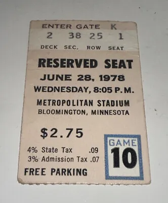 6/28/78 Minnesota Kicks Met Stadium Bloomington MN Ticket Stub Tino Lettieri SO • $17.49