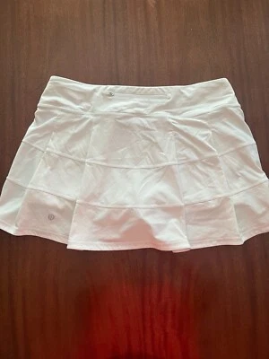 $21 • Buy LULULEMON  PACE  RIVAL  MID-RISE  SKIRT, White -  SIZE  10 Tall