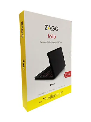 ZAGG Folio Case Backlit Keyboard For Verizon Ellipsis 8  HD Tablet - Black • $20.97