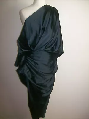 £8.50 • Buy ASOS EDITION Drape Asymmetric Midi Dress In Satin  Size UK 6