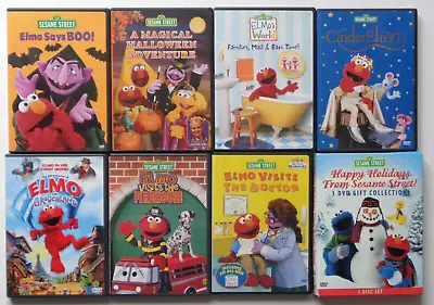 Sesame Street DVD Lot 7 Elmo & 1 Happy Holidays (3 Set Dvds) Excellent Condition • $14.95