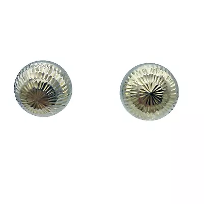 Vintage Sterling Silver 925 Diamond Etched Ball Stud Earrings Classy 6 Grams • $18