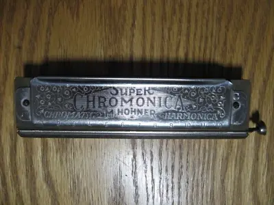 M. HOHNER SUPER CHROMONICA CHROMATIC HARMONICA C Key 12 Hole Nice Smooth One • $29.95