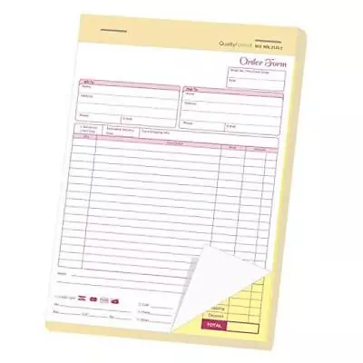 NCR Carbonless Order Forms Bound Wraparound Cover 8-1/2 X 11  - 2 Part • $42.93