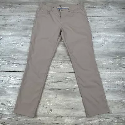 Peter Millar Pants Mens 36x32 Tag Beige Slim Fit Performance Stretch Golf • $38