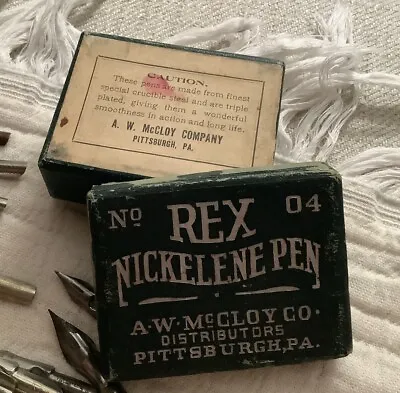 Lot Of 40 Vintage Dip Pen Nibs & Rex Nickelene Pen Original Box Joseph Speedway • $69