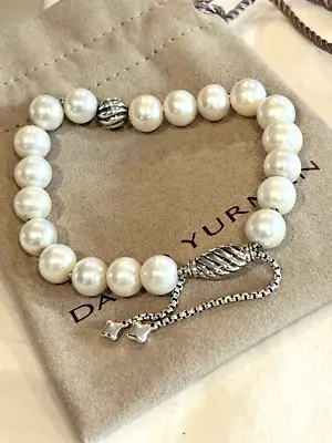 .925 D.YURMAN SPIRITUAL 8mm PEARL -w-WAVE BEAD D.Y.925 DRAW CLASP-LK/N-hre • $396.44