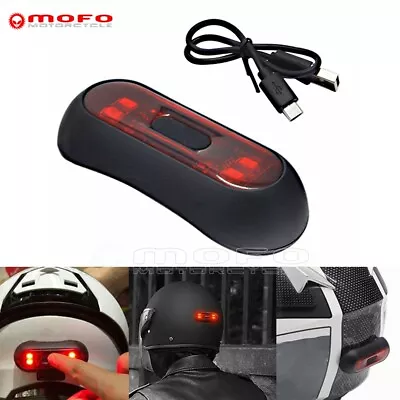 Motorcycle Helmet LED Warning Blinker Light Safety Signal Flashing USB Charger • $9.88