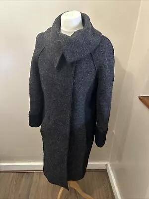 Marks & Spencer Per Una Size Uk 8 Grey Wool Overcoat Excellent Condition • £19.99