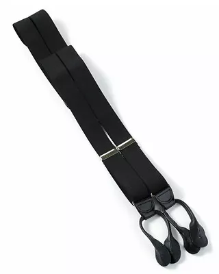 Black Button On Suspenders NEW Club Room Gold Hardware • $19.99