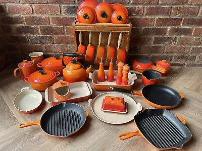 Le Creuset Cast Iron Saucepan Cookware Set Orange Casserole Griddle Roasting • £2395