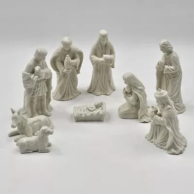 Mikasa Christmas Nativity Set 9 Pieces Fine White Porcelain Handcrafted FK020 • $49.99