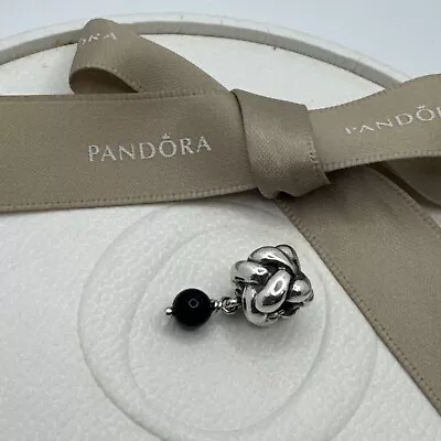 Authentic Pandora Sterling Silver Black Onyx Dangle Charm 790388O  Retired • $33