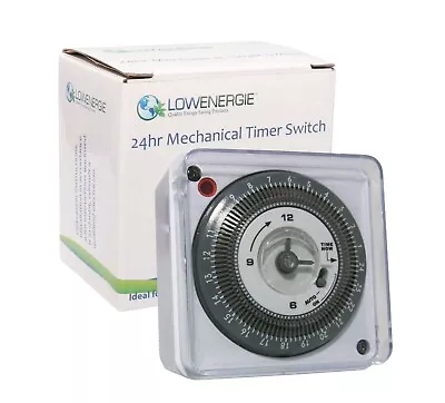 Lowenergie 24 Hour Mechanical Immersion Heater Time Switch Socket Box Timer 16A • £14.99