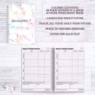 £7.45 • Buy A5 Calorie Counting 84 Daily Food Diaries In A Book - 12 Week Diet Diary Book