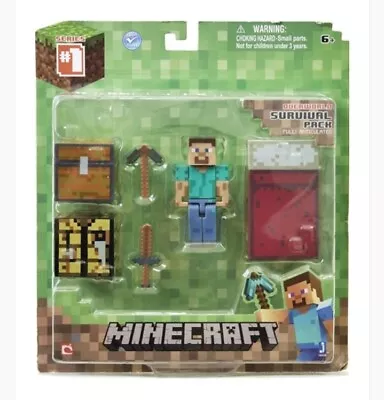 Minecraft Overworld Survival Pack Steve Series 1 Action Figure New In Package • $14.99