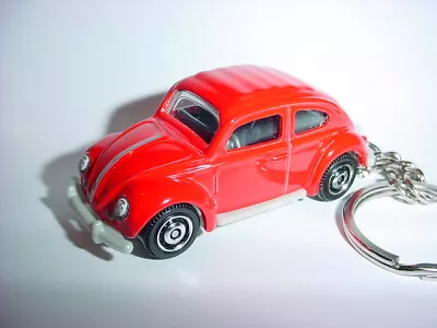 HOT 3D RED BEETLE CUSTOM KEYCHAIN Keyring Key Classic VW Volkswagen Matchbox Fun • $16.69