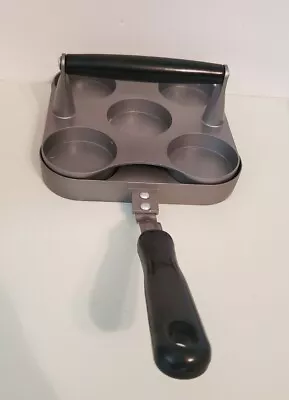 Mini BURGER SLIDER PAN Press Stovetop Nonstick Cast Aluminum Cooks 5 - • $9.99