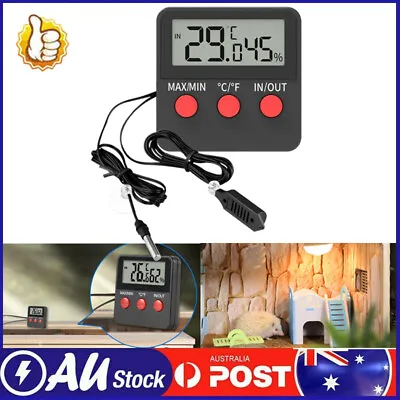 Digital Thermometer Hygrometer Humidity Meters W/ Probe For Egg Incubator AU • $18.99