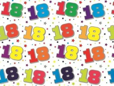 18th Birthday Wrapping Paper Gift Wrap Sheet - 2 Sheets & 2 Tags Quality NEW • £3.50