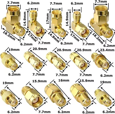 SMA Male RP SMA BNC UV5R Coupler RF Cable Extender Antenna Adapter Connector • £2.95