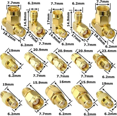 SMA Male RP SMA BNC UV5R Coupler RF Cable Extender Antenna Adapter Connector • £2.89