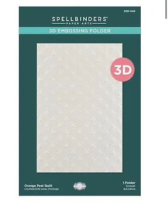 £13.99 • Buy Spellbinders 3d Embossing Folder- Orange Peel Quilt