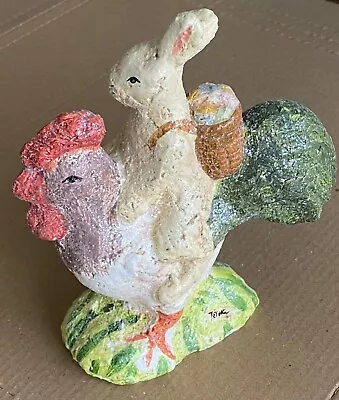 Teena Flanner Midwest Of Cannon Falls Easter Bunny Riding Rooster • $16
