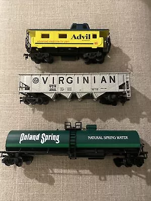 TYCO HO Scale Virginian VGN 2610&Poland Springs Tanker& Advil Caboose • $14.95