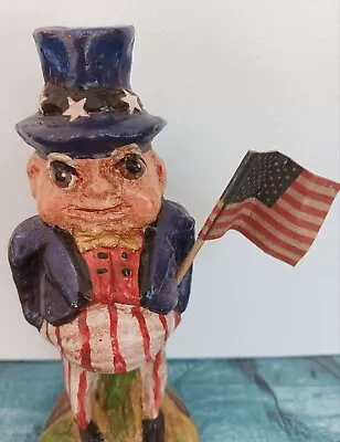 Adaptation Chalkware Palmer Cox Brownie Uncle Sam From Antique Pewter Mold USA • $50