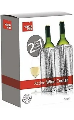 Vacu Vin Active Wine Cooler Silver Set Of 2 • $25